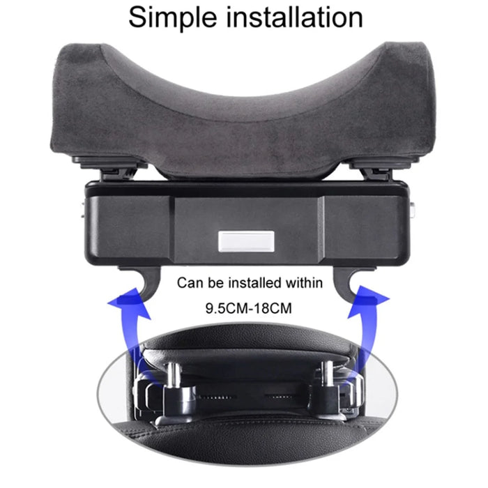 Position Adjustable Car Seat Neck Support Pillow Memory Foam Headrest Cushion - Black - 5