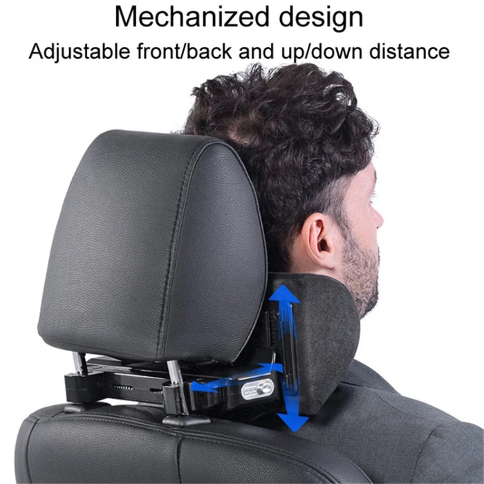Position Adjustable Car Seat Neck Support Pillow Memory Foam Headrest Cushion - Black - 6