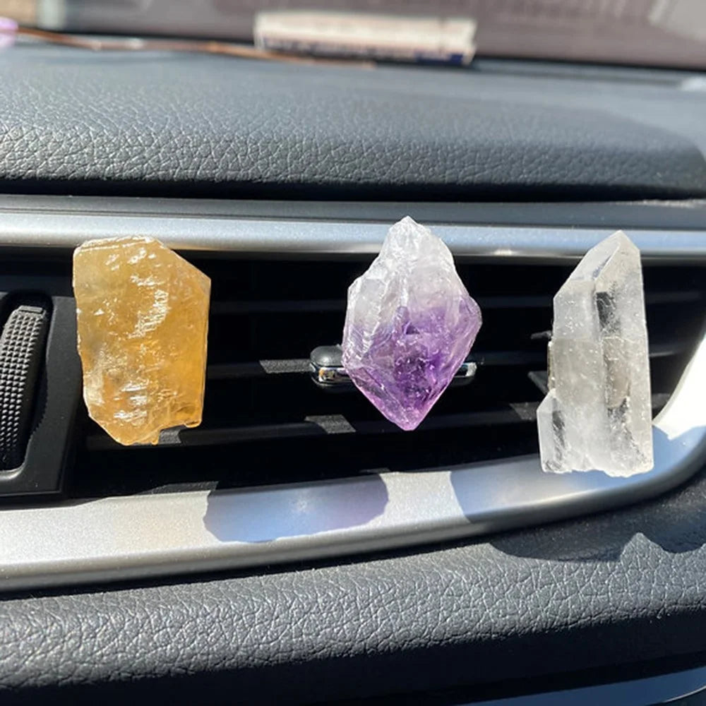Crystal Stone Car Air Vent Clips Car Decoration Ornament for Women Car Interior Accessory - Pink - 5
