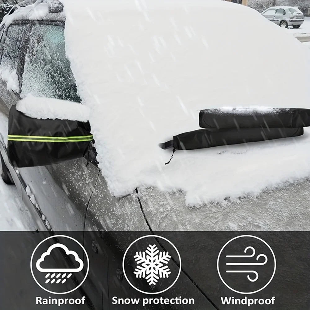 1 Pair 600D Oxford Cloth Car Rearview Mirror Cover Thickened Rainproof Snow-Proof Cover - 3
