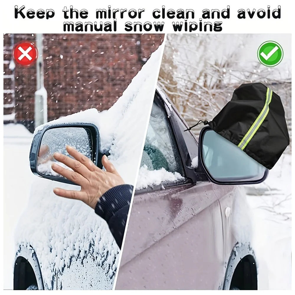 1 Pair 600D Oxford Cloth Car Rearview Mirror Cover Thickened Rainproof Snow-Proof Cover - 4