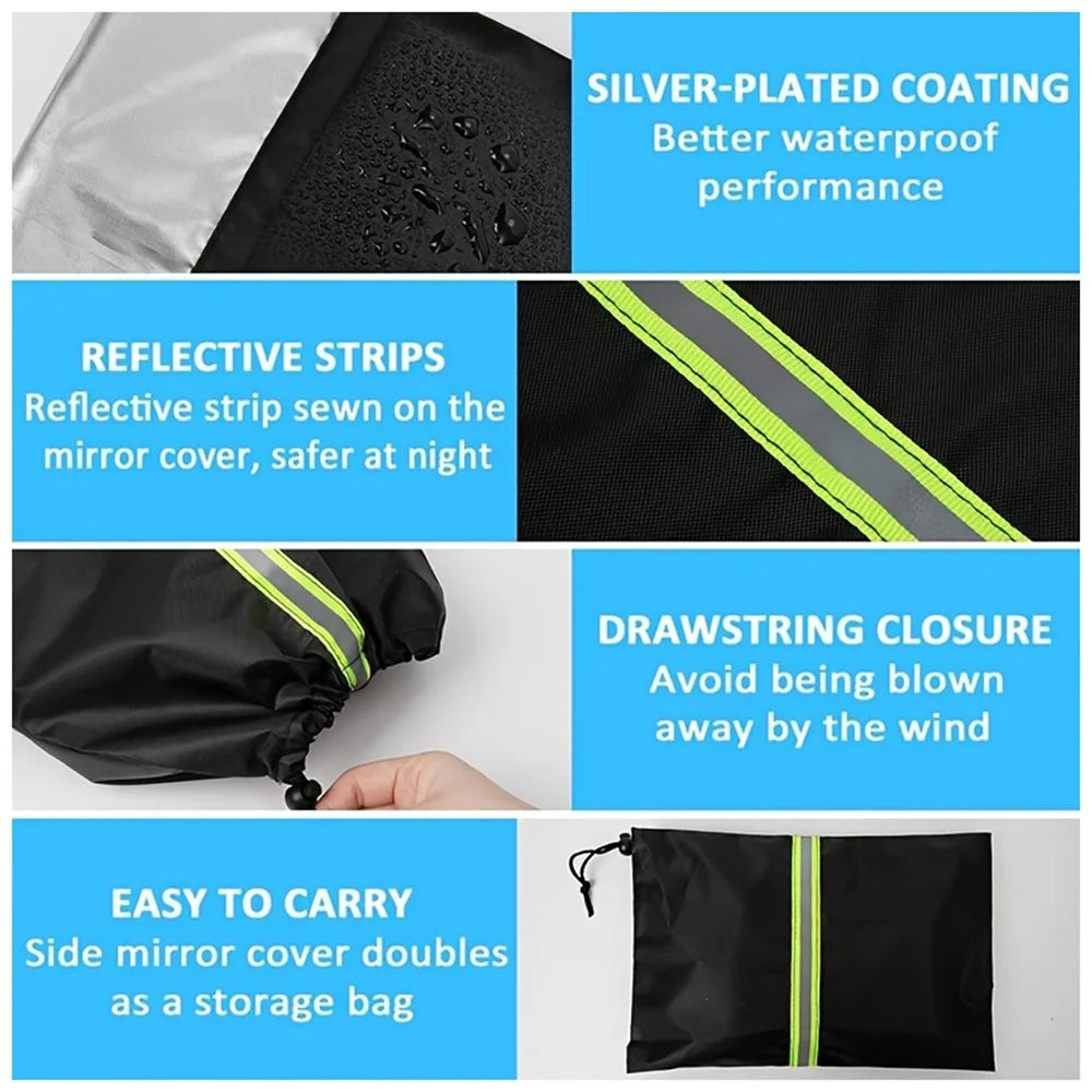 1 Pair 600D Oxford Cloth Car Rearview Mirror Cover Thickened Rainproof Snow-Proof Cover - 5