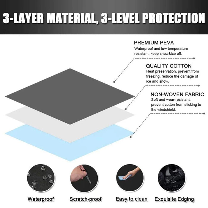 220x140cm 600D Oxford Cloth Thicken Car Front Windshield Waterproof Cover Windscreen Ice Snow Cover - 7