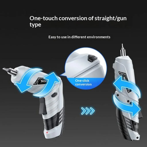 YESIDO EC34 Electric Screwdriver Kit Cordless Dual Purpose Straight Gun Type Repair Tool with LED Light for Home DIY Repair - 2