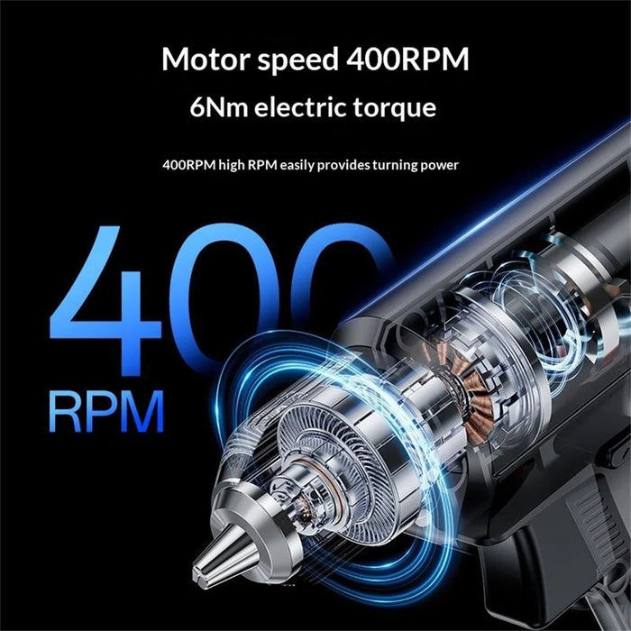 YESIDO EC36 Electric Screwdriver Set 3000mAh 8Nm Torque 400RPM Cordless Drill Kit with LED - Black - 5