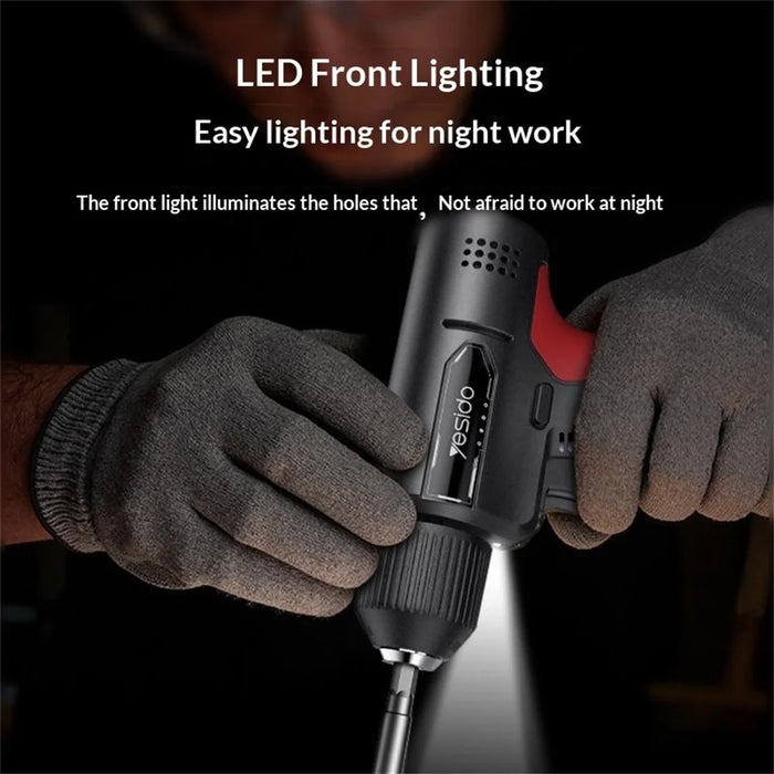 YESIDO EC36 Electric Screwdriver Set 3000mAh 8Nm Torque 400RPM Cordless Drill Kit with LED - Black - 6