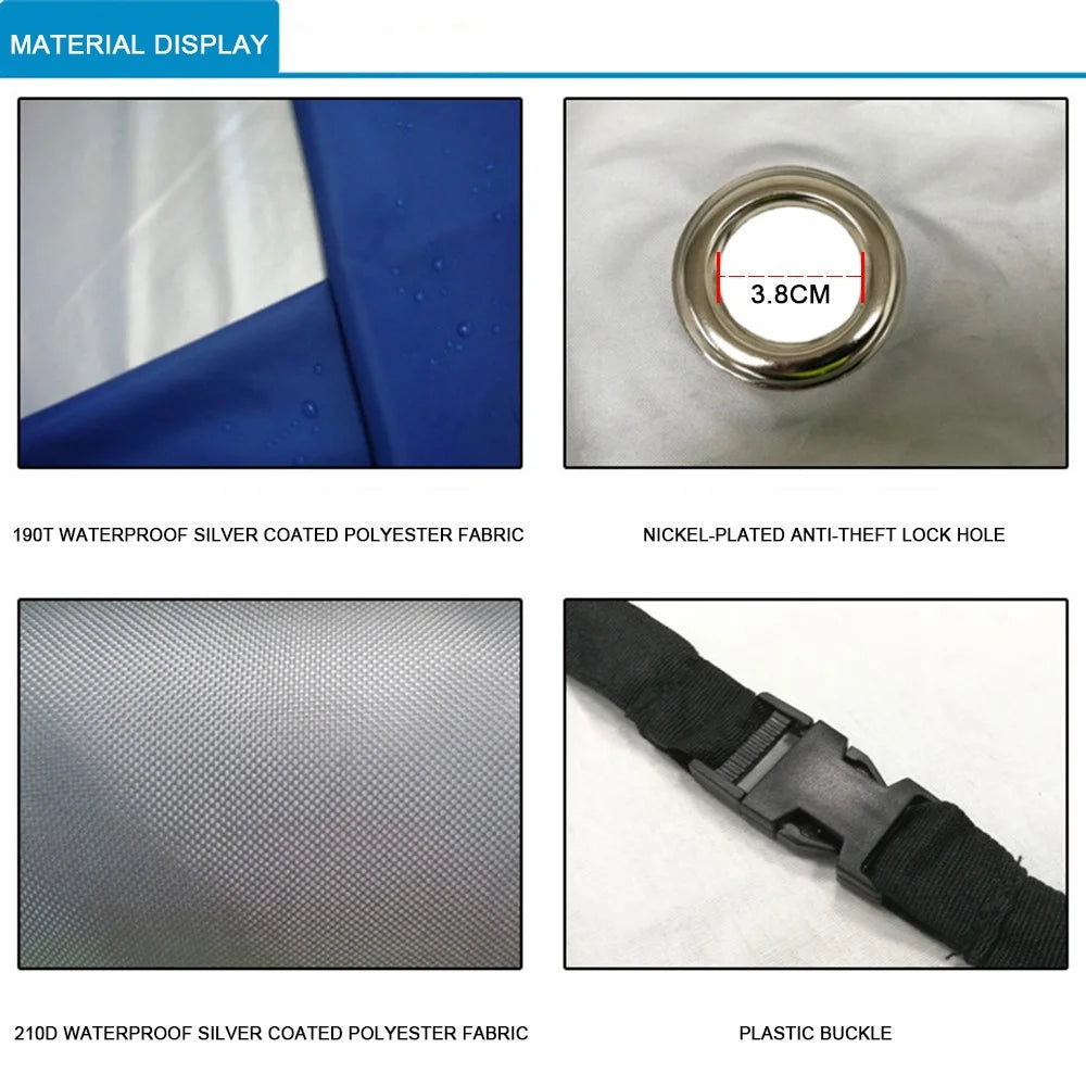 210D Oxford Cloth Waterproof Motorcycle Cover Outdoor Anti-UV Motorbike Cover, Size XL: 230x95x125cm - 4
