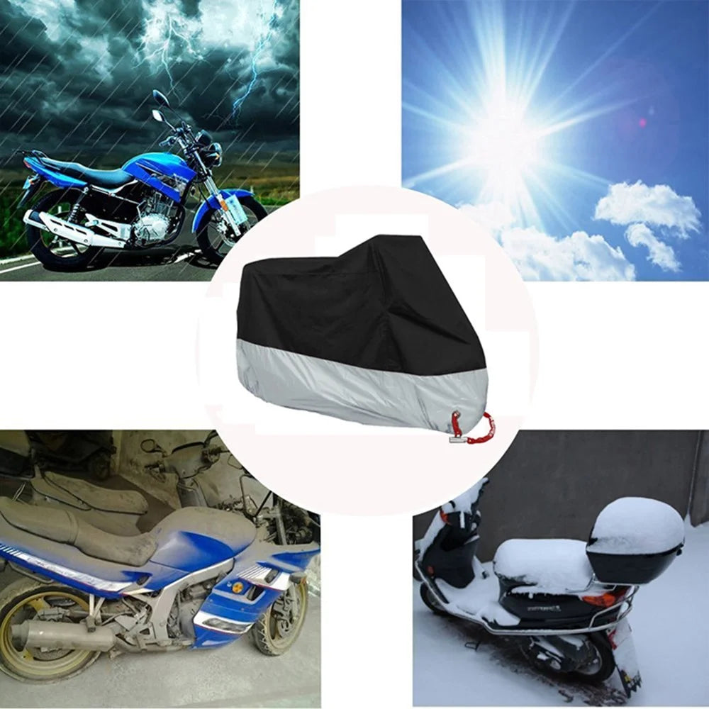 210D Oxford Cloth Waterproof Motorcycle Cover Outdoor Anti-UV Motorbike Cover, Size XL: 230x95x125cm - 5