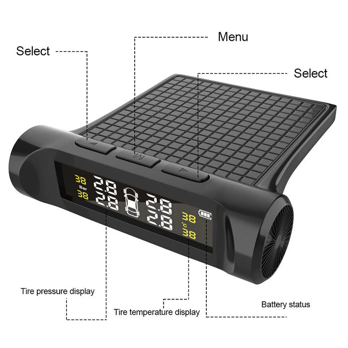 Car TPMS Tyre Pressure Monitoring System Digital LCD Display Auto Security Tyre Pressure Alarm System - 3