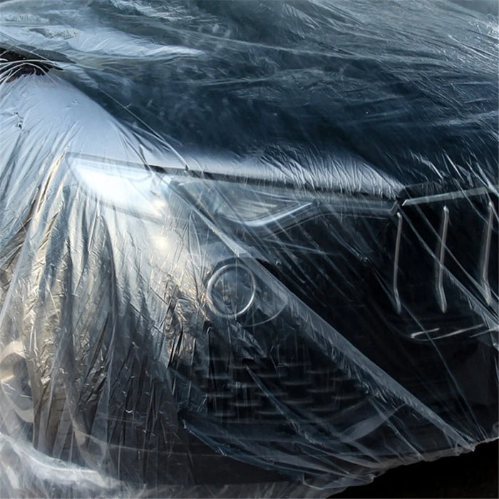 BY-004 Disposable PE Car Cover Universal Rain Dust Garage Cover with Elastic Band (Basic Version), Size: M - 6