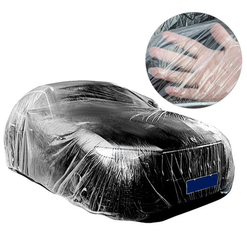 BY-004 Dustproof PE Waterproof Car Cover Disposable Rain Cover with Elastic Band (Upgraded Version), Size: L - 1
