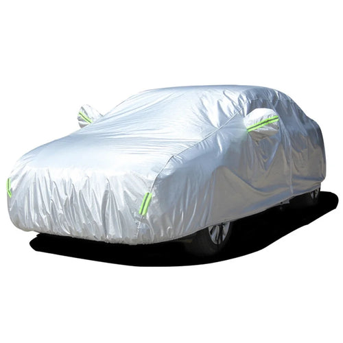004 Outdoor Car Cover Sun Protection Snowproof Aluminum Foil Car Tarp with Reflective Strips / Storage Bag - 2XL - 1