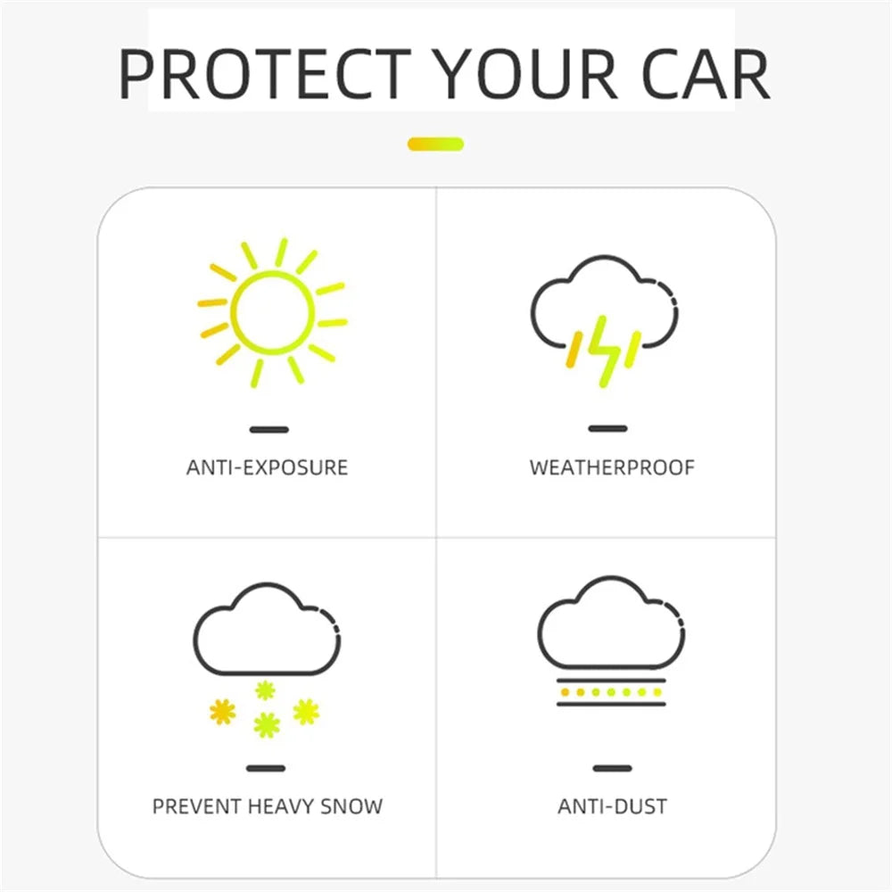 004 Outdoor Car Cover Sun Protection Snowproof Aluminum Foil Car Tarp with Reflective Strips / Storage Bag - 2XL - 4