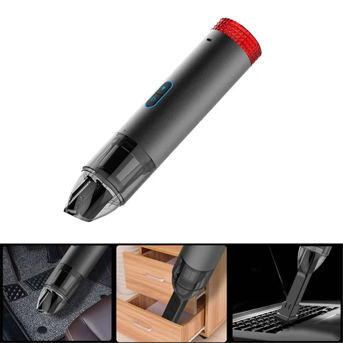 Portable Car Vacuum Cleaner Wireless Handheld Auto Vaccum 4000Pa Suction with Flashing Warning Light - 1