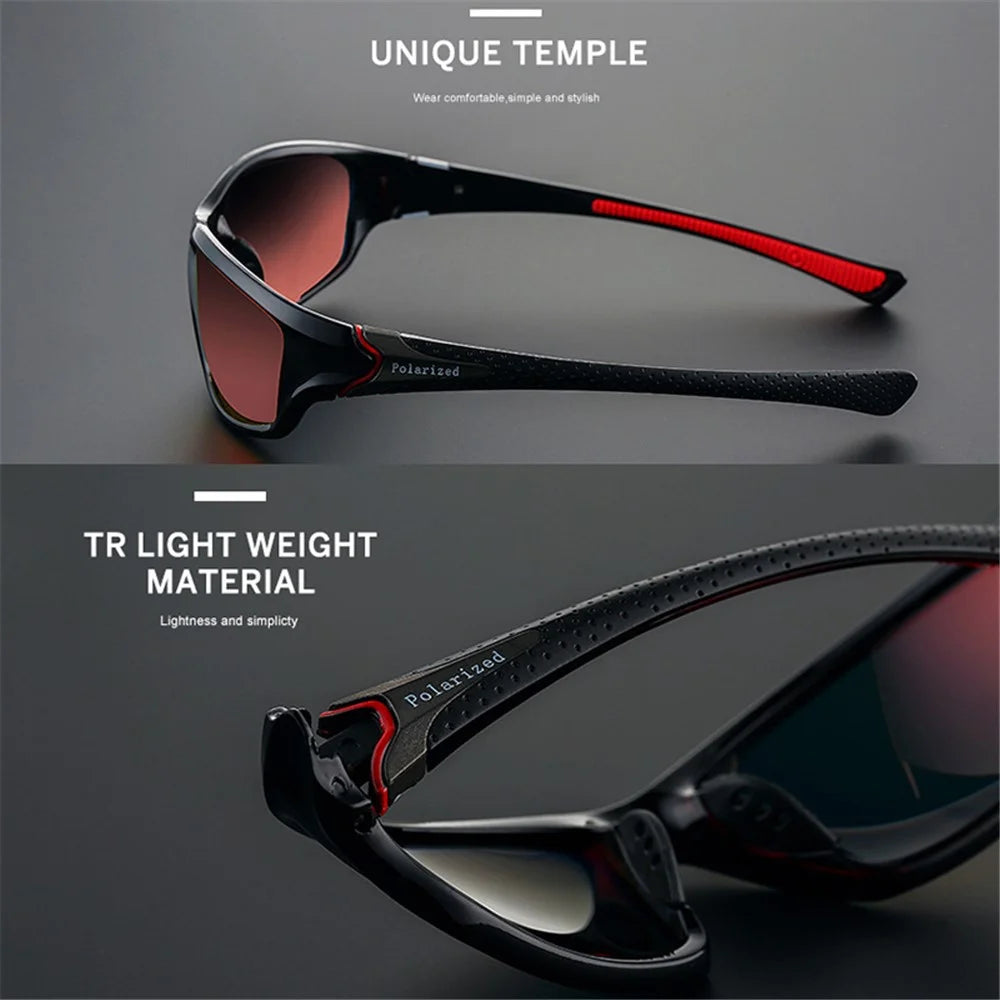 P21 Fishing Polarized Sunglasses Riding Eyeglasses for Outdoor Cycling - Black / Red - 4