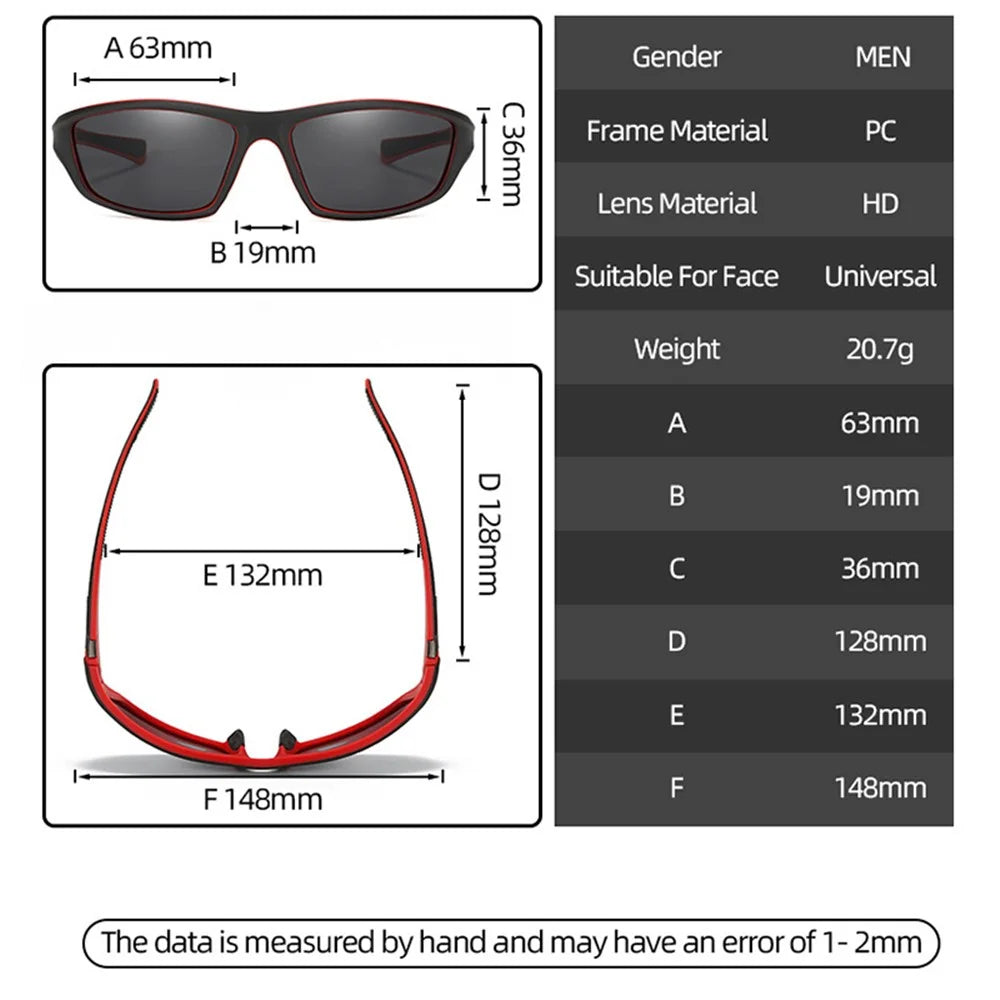 P21 Fishing Polarized Sunglasses Riding Eyeglasses for Outdoor Cycling - Black / Red - 6