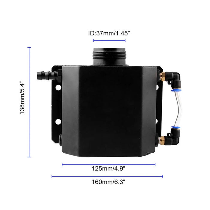 FST009-BK Car Modification 1L Aluminum Radiator Coolant Overflow Bottle Recovery Water Tank Reservoir - 5