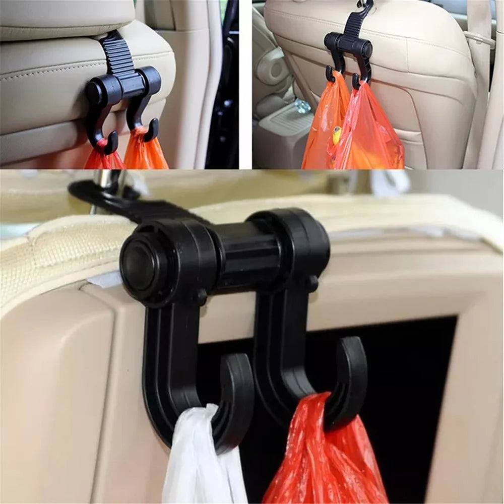 Car Seat Back Hook Multi-functional Auto Car Seat Headrest Hanger Holder, Double Hanging Hook - 4