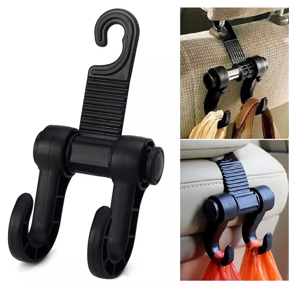 Car Seat Back Hook Multi-functional Auto Car Seat Headrest Hanger Holder, Double Hanging Hook - 5