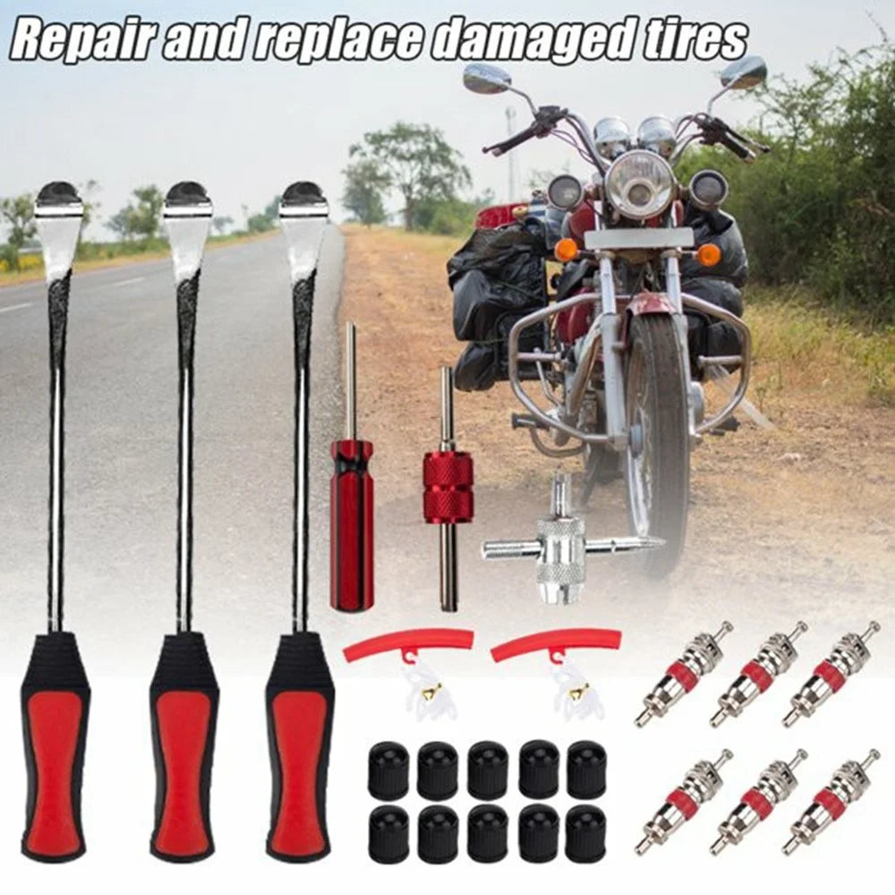 25Pcs / Set Tire Lever Tool Car Motorcycle Bike Wheel Rim Removal Repair Kit - 2