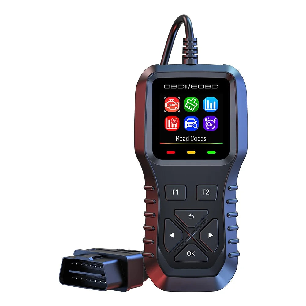 K1 Car OBD2 Diagnostic Scanner Color LCD Display 36600 Engine Codes Clear Tool Real Time Data Stream - Black - 1