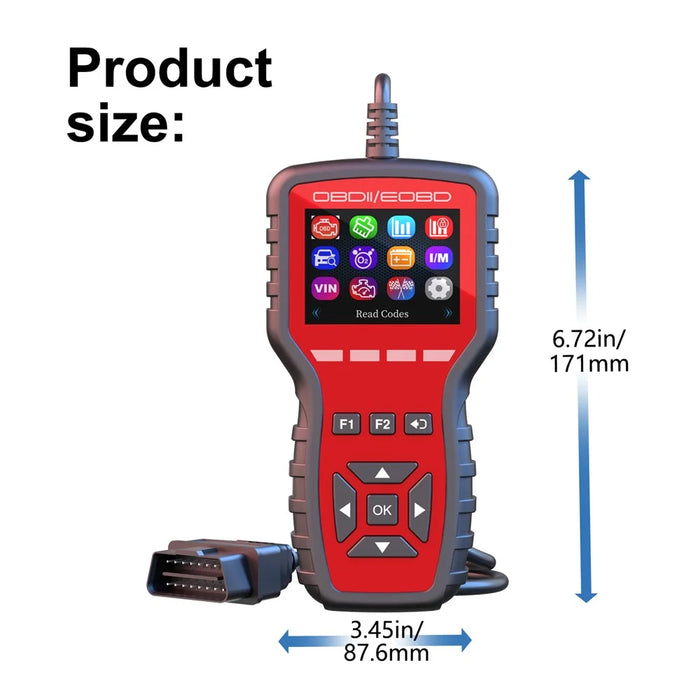 K2 OBD2 Car Diagnostic Scanner 40000+ Codes Color Screen Engine Fault Code Reader Clear Tool - Red - 2