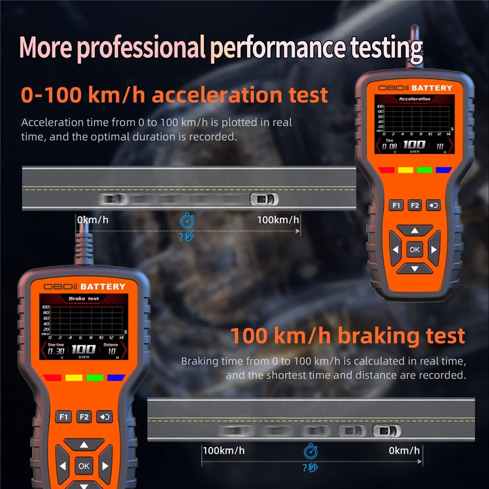 K2 Pro 2 in 1 OBD2 Scanner Car Battery Tester 40000+ Fault Codes Engine Diagnostic Tool - Orange - 7