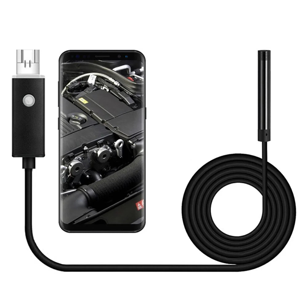 2m Flexible Wire 6-LED Industrial Endoscope 5.5mm Lens Android Phone Computer Borescope Waterproof USB / Micro USB Inspection Snake Camera - 1