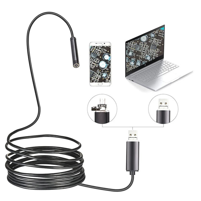 2m Flexible Wire 6-LED Industrial Endoscope 5.5mm Lens Android Phone Computer Borescope Waterproof USB / Micro USB Inspection Snake Camera - 5
