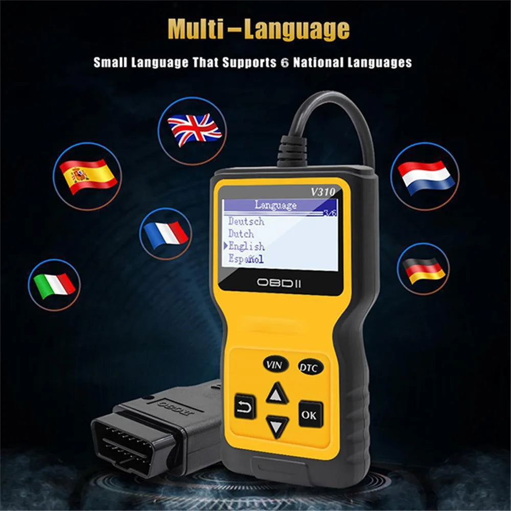 V310 OBD2 Scanner Diagnostic Tool Code Reader OBDII EOBD Read / Clear Fault Scan Tool - 3