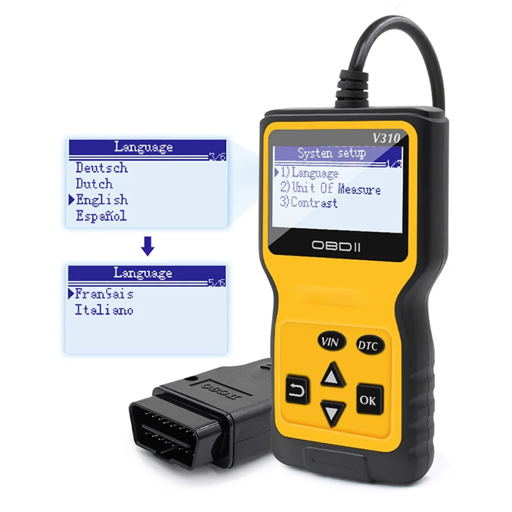 V310 OBD2 Scanner Diagnostic Tool Code Reader OBDII EOBD Read / Clear Fault Scan Tool - 4