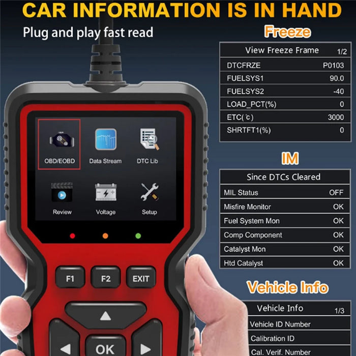 V519 2.8-inch Car Fault Diagnostic Instrument Engine Fault Reading Data Diagnostic Detector Tool - 3