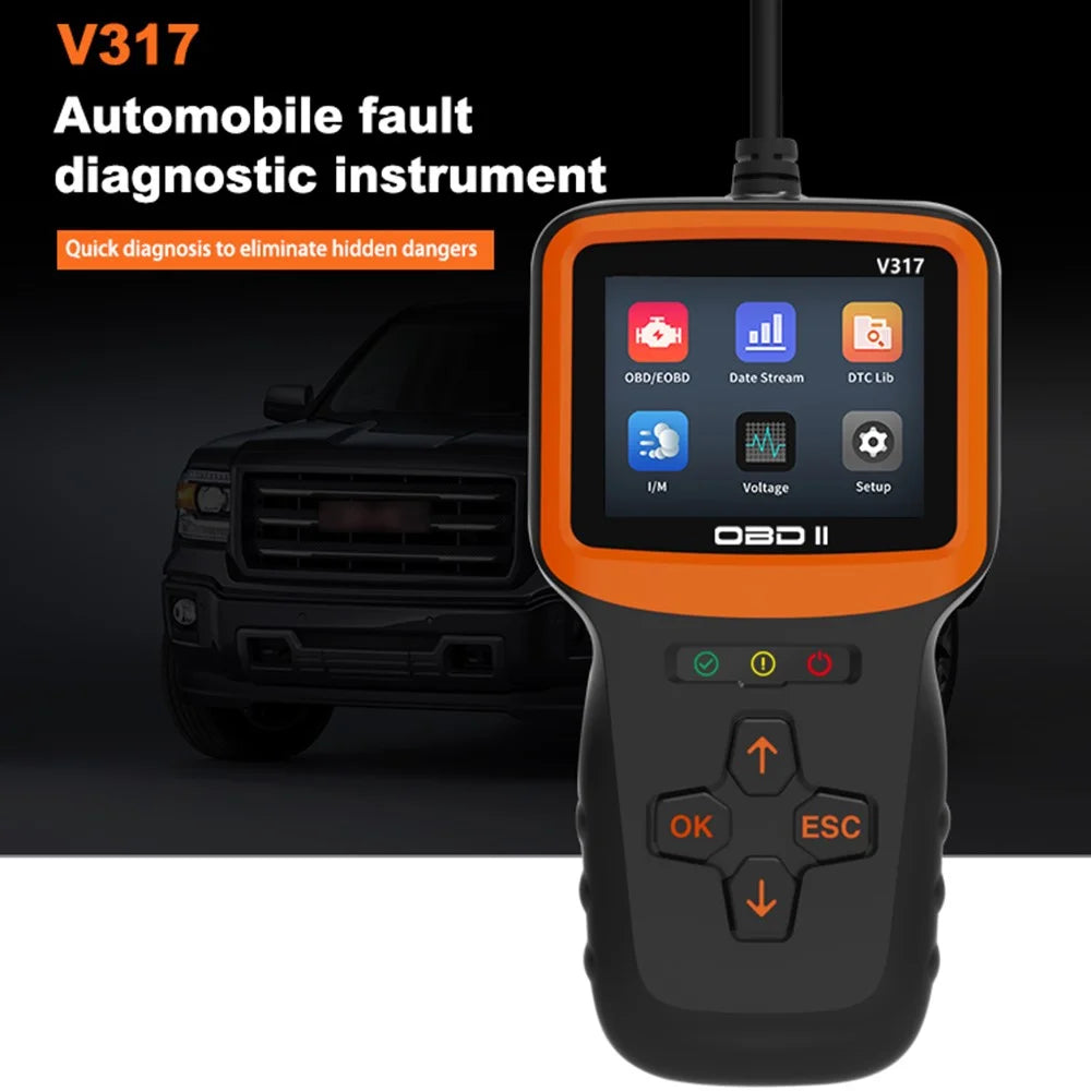 V317 OBD II Diagnostic Car Fault Detector Engine Tester Tool elm327 Car Reading Code Card Car Diagnostic Instrument - 2