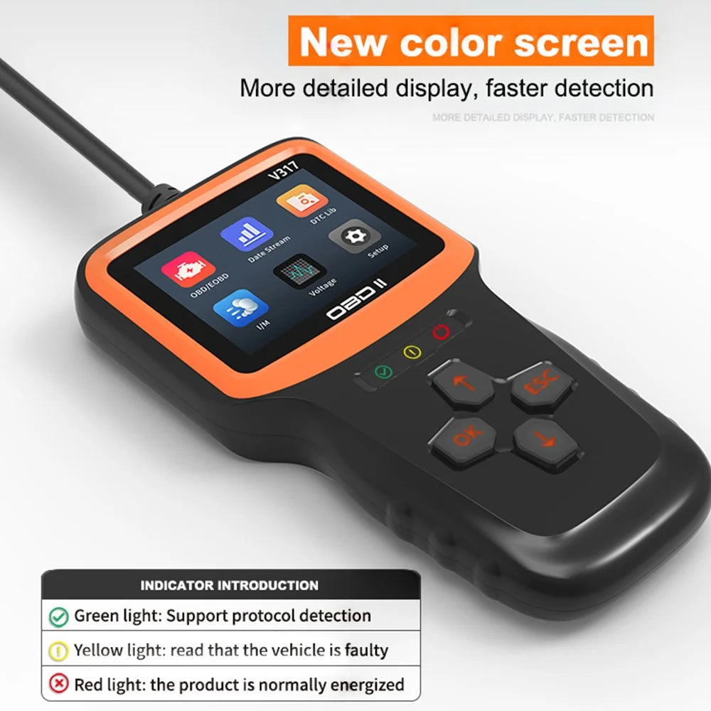 V317 OBD II Diagnostic Car Fault Detector Engine Tester Tool elm327 Car Reading Code Card Car Diagnostic Instrument - 3