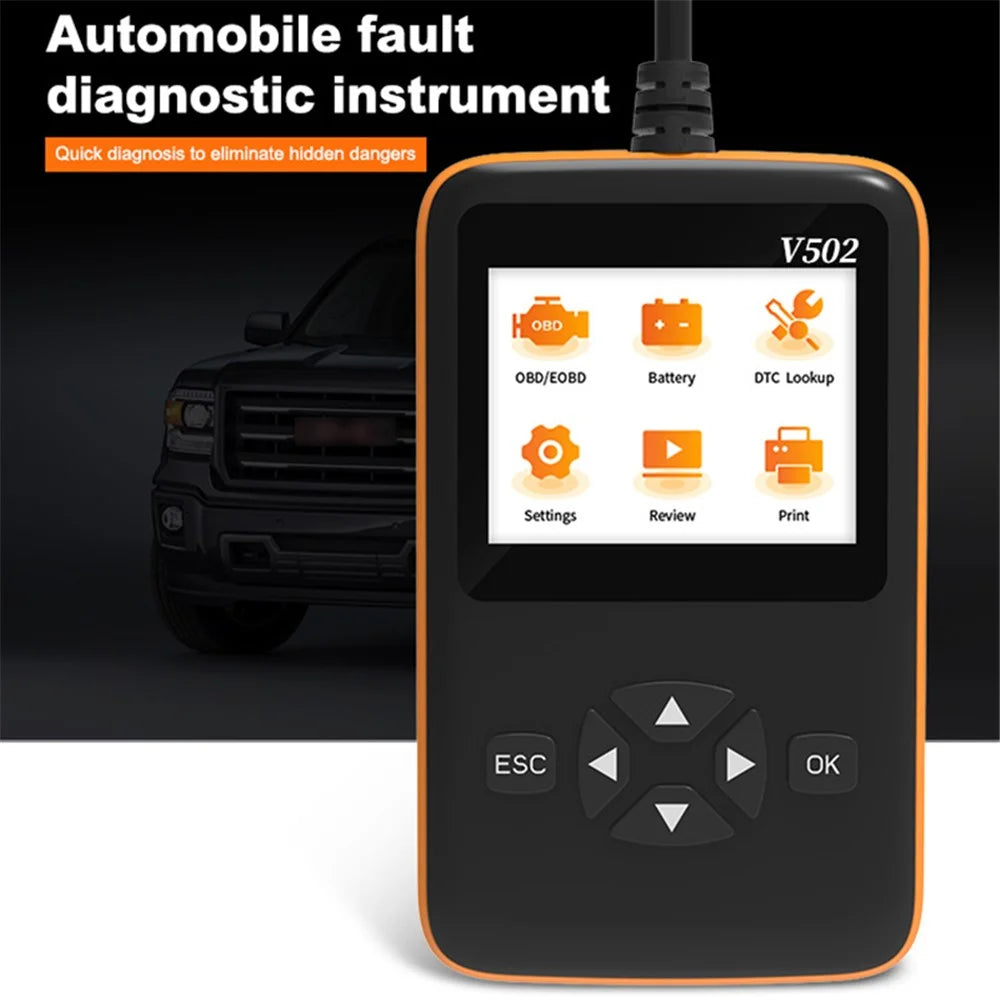 V502 9V-36V Car Fault Code Reader ELM327 OBD2 Automobile Vehicle Engine Diagnostic Tool - 2