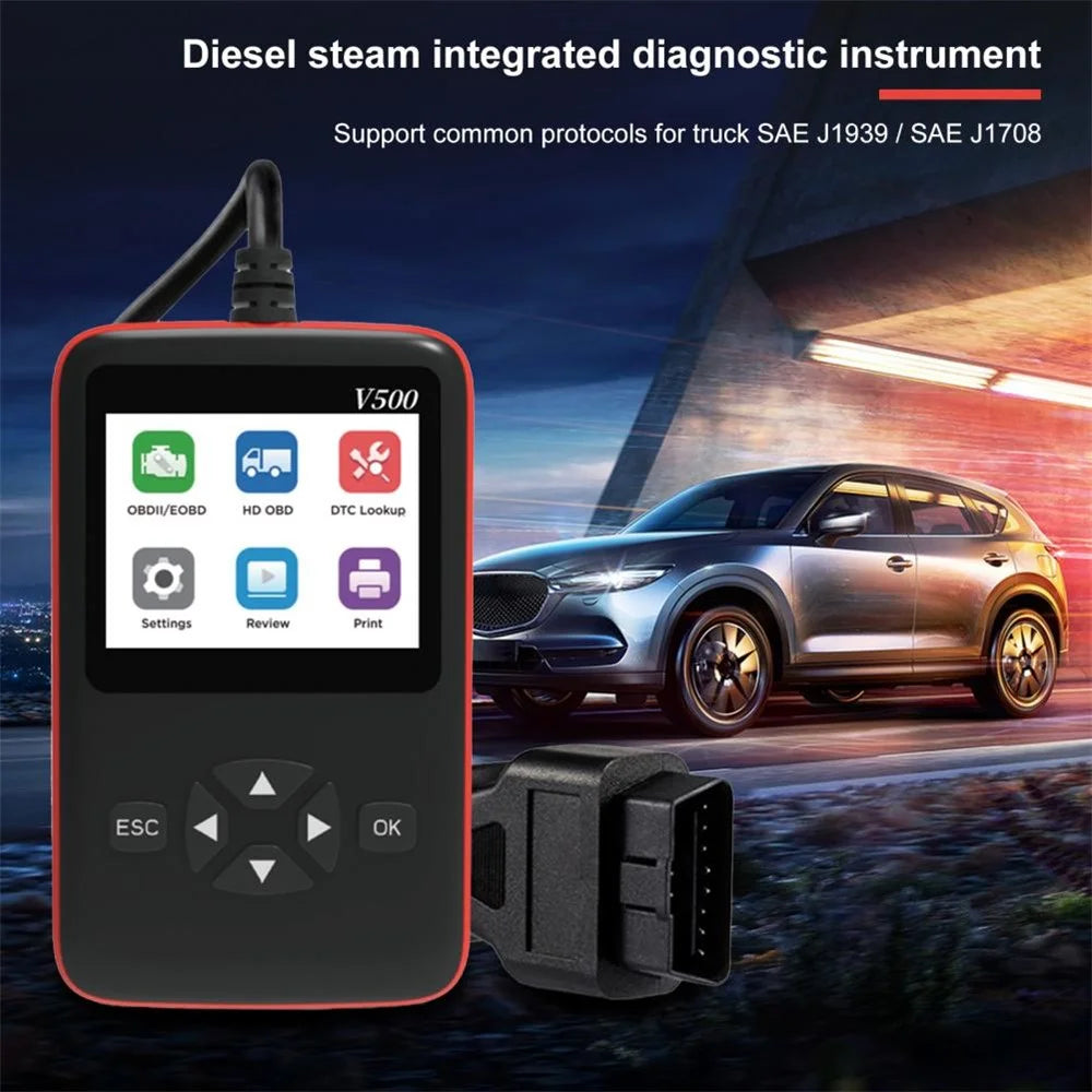 V500 Car Vehicle ELM327 OBD2 Engine Fault Code Reader Diesel Oil Diagnostic Tool Scanner Analyzer - 4