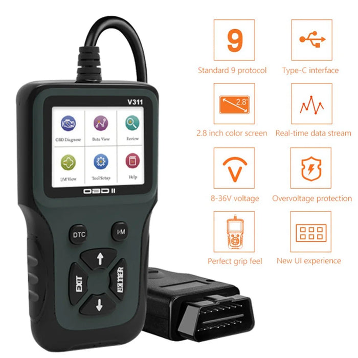 V311 OBD2 Engine Scanner Vehicle Code Reader Auto Diagnostic Analyzer Check Engine Light for Car - 2