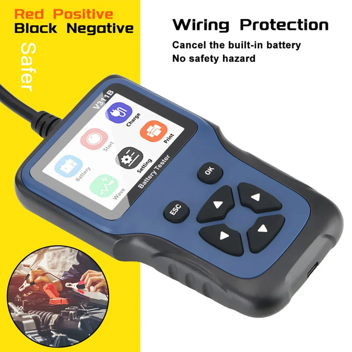 V311B 12V CCA Battery Tester 2.8-Inch Screen Digital Analyzer Test Tool for Car / Boat / Motorcycle - 2