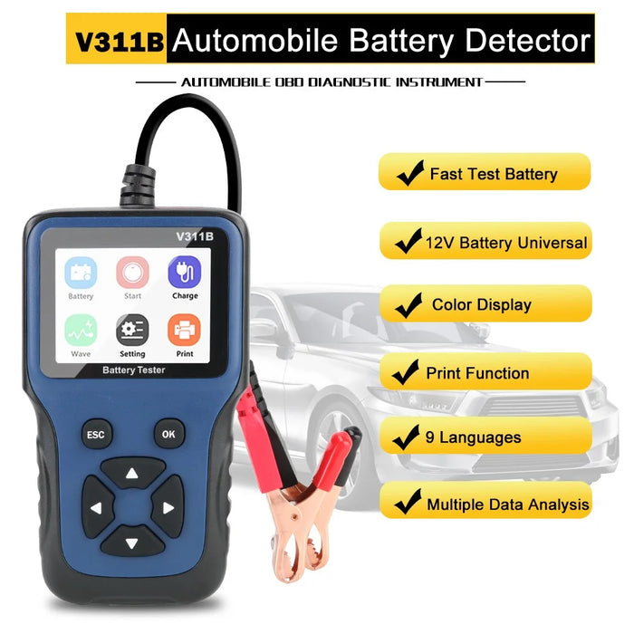 V311B 12V CCA Battery Tester 2.8-Inch Screen Digital Analyzer Test Tool for Car / Boat / Motorcycle - 5
