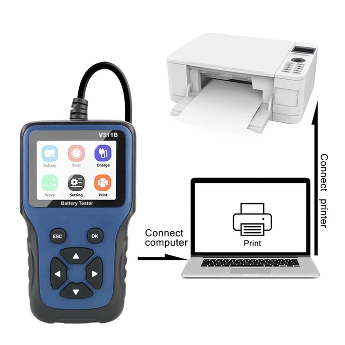 V311B 12V CCA Battery Tester 2.8-Inch Screen Digital Analyzer Test Tool for Car / Boat / Motorcycle - 6
