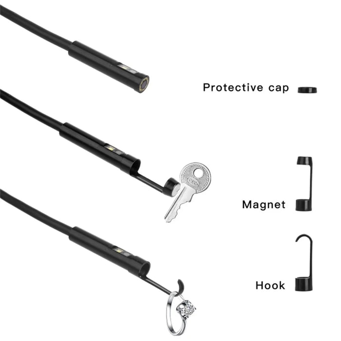 P130 2m Hard Wire IP68 Waterproof Inspection Camera 8mm Three-Lens 4.3-inch HD Industrial Endoscope - Orange - 5
