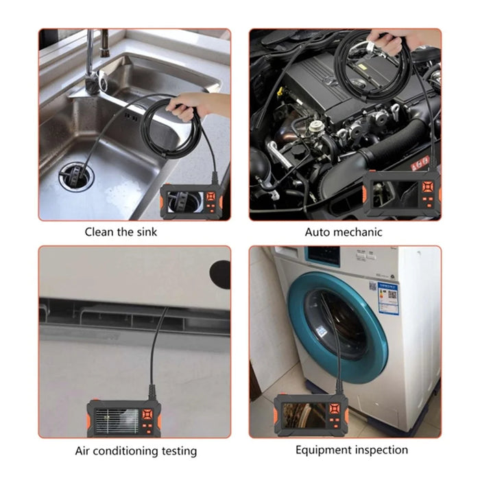 P130 10m Hard Wire Waterproof 8mm Dual-Lens Inspection Snake Camera LED Light Borescope Industrial Endoscope - 4