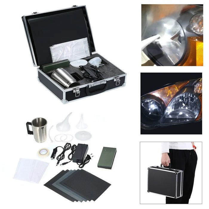 Car Headlight Restoration Kit Auto Headlight Lens Glass Polish Restore Set Atomizing Cup Head Light Renovation Tools (EU Plug) - 1