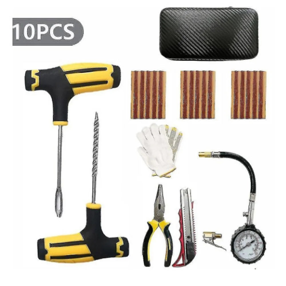 10Pcs / Set Car Tyre Puncture Repair Kit Auto Tire Repair Accessories for Truck Motorcycle - 1