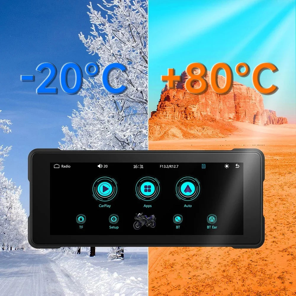 R5019 Dual Camera 6.86-inch Touch Screen Motorcycle Camcorder Wireless Android Auto Carplay Motorbike DVR - 3