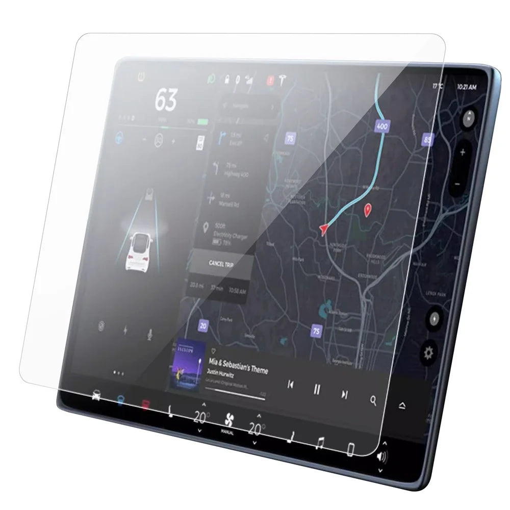 For Tesla Model Y 2025 / Model 3 2023-2025 Central Console Film Full Screen Clear Electroplated Tempered Glass Protector 15.4 Inches (34 x 22.5CM) - 1
