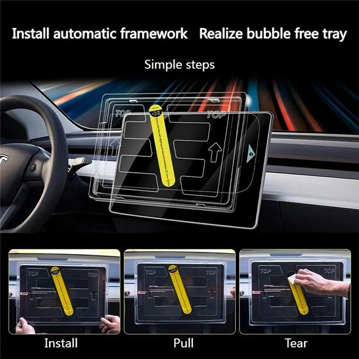 For Tesla Model 3 Highland Navigation Screen Protector HD Clear Anti-Fingerprint Tempered Glass Film - 5