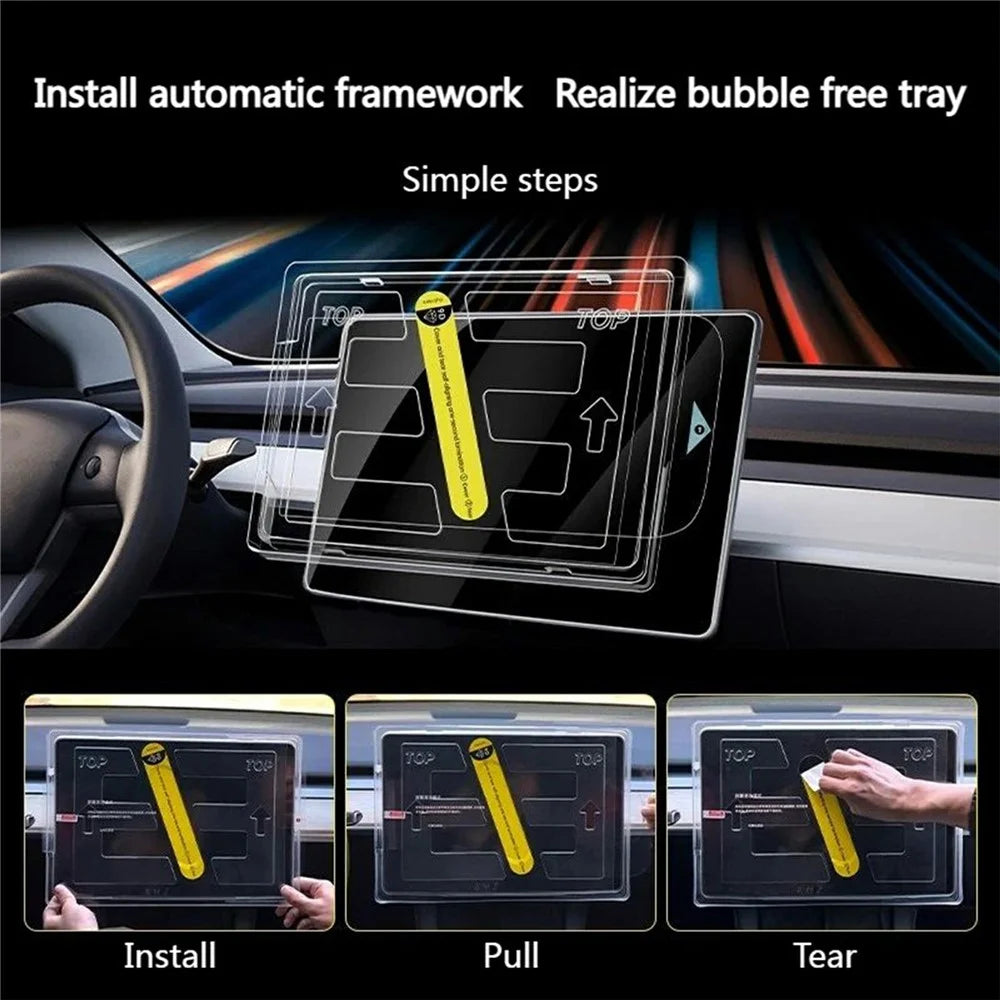 For Tesla Model 3 Highland Navigation Screen Protector Matte Anti Fingerprint Tempered Glass Touch Screen Film - 5