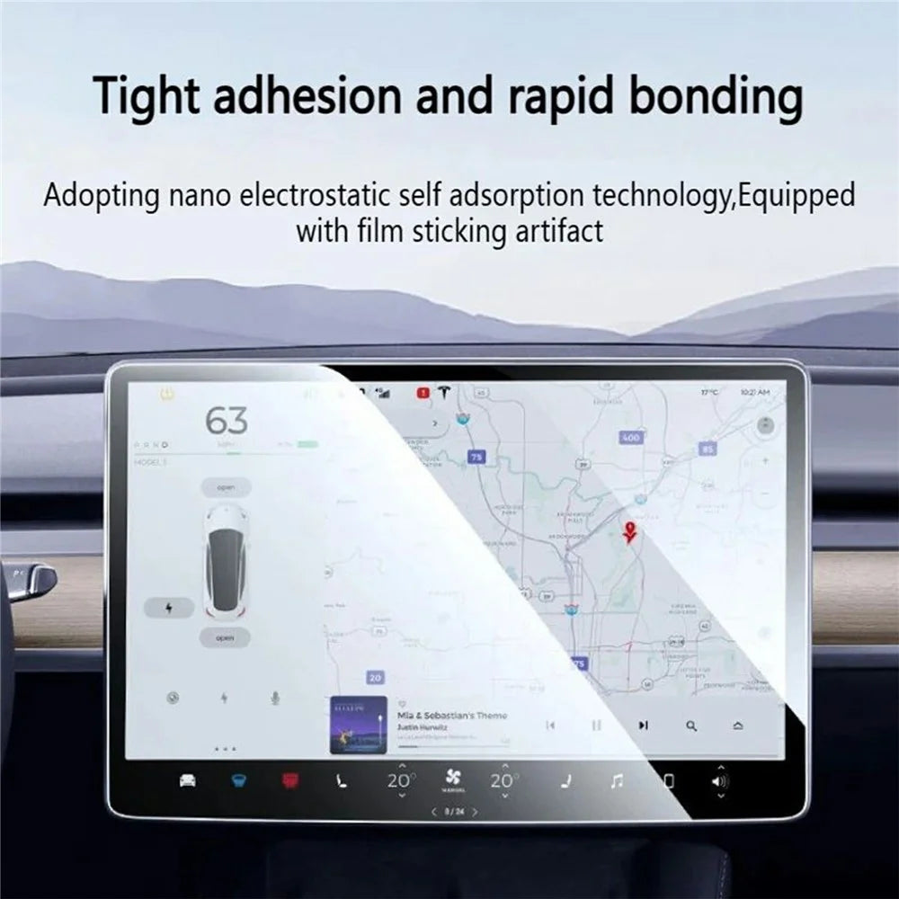 For Tesla Model 3 Highland Navigation Screen Protector Matte Anti Fingerprint Tempered Glass Touch Screen Film - 6