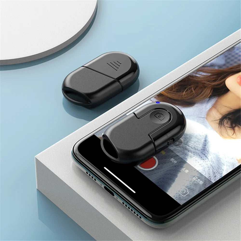 Bluetooth-compatible Remote Control Self Timer Camera Shutter for iOS and Android Mobile Phones - Black - 2